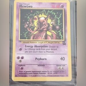 Pokemon Trading Card - Mewtwo with Purple and Yellow
